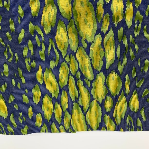 Gizia Skirt Blue Yellow Patterned Pencil Straight Lined - Picture 3 of 11